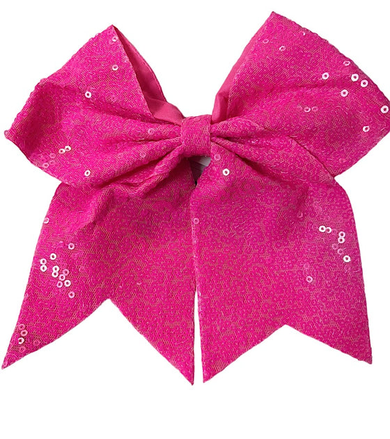 Sequins cheer hair bows w/elastic band. (6pcs/$10.50) CHEERBOW-2023-A