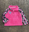 Fuchsia fleece western sleeve sweater. 202626-AMY