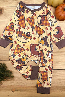  Firepit /camper printed full body baby onesie. LR062108-jeann