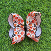 Coquette, pumpkin printed moon stitch hair bows. 4pcs/$10.50  BW-DSG-B244