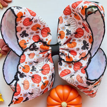  Coquette, pumpkin printed moon stitch hair bows. 4pcs/$10.50  BW-DSG-B244