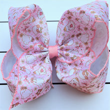  5" Checker & ghost printed hair bows. 4pcs/$10.50 BW-DSG-B247