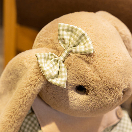 Cute gingham dress rabbit! Available in 2 sizes.