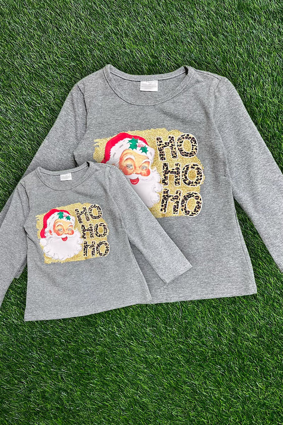 🔶MOM-GRAY SANTA PRINTED LONG SLEEVE SHIRTS. CXSY-503883-SOL