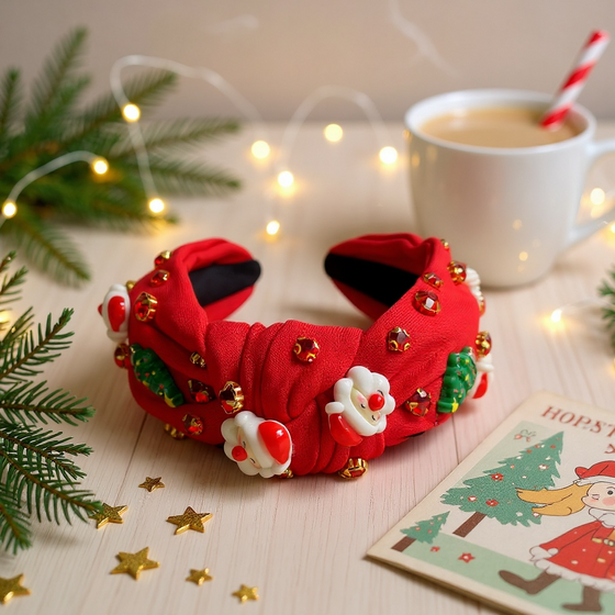Red Santa with beads headband. ACG50683 S