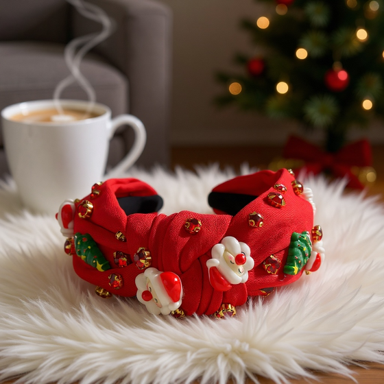 Red Santa with beads headband. ACG50683 S
