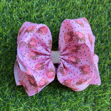  6.5" Pumpkin & polka dot printed double layer hair bows. 4PCS/$10.00 BW-DSG-B252