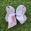 5.5" Embroidered western boot with moon stitch trim hair bows. 4pcs/$12.00