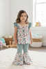 Western printed on dusty green 2 piece set. OFG60999 SOL