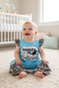 Saddle up Buttercup" Turquoise baby romper. LT-202016 AMY