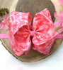 Floral pink double layer hair bow w/rhinestones or headband. 4PCS/$10.00