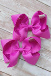 Medium scalloped hair bow (5" X 3" (1.5" Ribbon)