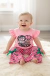 "Yee Haw" Pink ruffle top and western bell bottoms. OFG61072 SOL