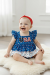 Floral patriotic baby bodysuit. RPG61365 SOL
