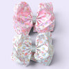 Chicken printed double layer hair bows. 4pcs/$10.00 BW-DSG-5059