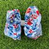 Patriotic floral printed double layer hair bows. 4PCS/$10.00 BW-DSG-5060
