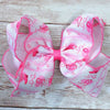 5"Pink western boots printed moon stitch hair bows. 4pcs/$10.50 BW-DSG-5057