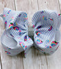 back to school printed double layer hair bows. (6.5"wide 4pcs/$10.00) BW-DSG-881.