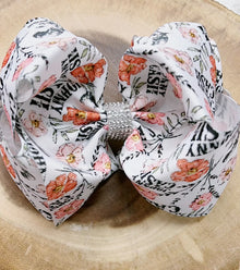  Johnny Cash" floral printed double layer hair bows. 4PCS/$10.00 BW-DSG-B5