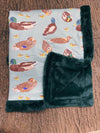 32 inch x 32 inch Mallard duck baby blanket with cozy faux fur.