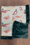 32 inch x 32 inch Mallard duck baby blanket with cozy faux fur.
