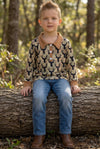 Deer printed boys long sleeve shirt. BSPO0425-MON