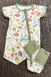 Gone fishing-Short sleeve baby romper with fold over footie. SR0425-1-SOL
