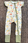 Gone fishing-Short sleeve baby romper with fold over footie. SR0425-1-SOL