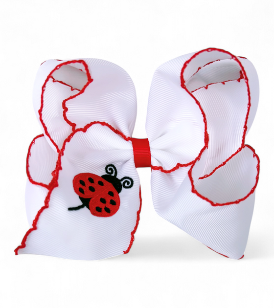 5" X 4" Embroidered hair bows with moon stitch. 4PCS/$12.00