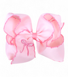 5" X 4" Embroidered hair bows with moon stitch. 4PCS/$12.00