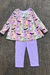 Stripe Halloween printed tunic & leggings.