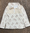 Ivory Checker & horse ride printed long sleeve pull over. BT0425-23-sol