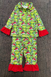 Girls Christmas character button up pajamas. GLP0424-4-MON
