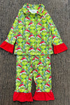 Girls Christmas character button up pajamas. GLP0424-4-MON