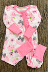 Boo" Pumpkin & floral printed baby romper. LR0505-25-MON