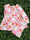 Lt. Pink Halloween printed Active wear dress with undershorts. GLD0505-19-AMY