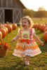 Pumpkin applique girls dress. GSD062101-AMY