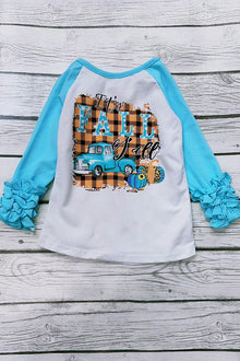  "It's fall y'all" White with blue sleeve Reglan. CXSY-203125