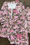Hi-Performance camouflage & pink bow printed jogging set. GLP030505-AMY-