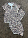 Leopard printed HI-Performance short sleeve and pants. GSPO022601-SOL