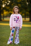 K-Lt.pink sweatshirt and checkered bottoms. OFG54028 JEAN