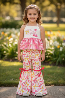  Long live cowgirls" halter top & bell bottoms. OFG53419 SOL