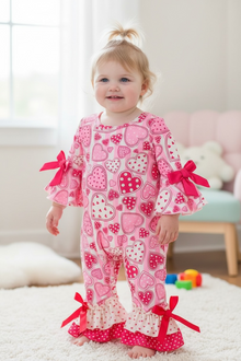  Multi-printed heart baby romper. RPG60192 AMY