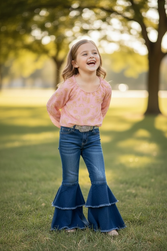 Western double layer bell pants with adjustable string. PNG50256-sol