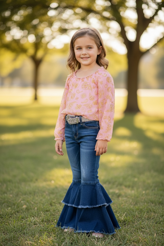 Western double layer bell pants with adjustable string. PNG50256-sol