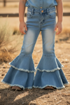 LT. blue Western  double layer bell pants with adjustable string. PNG50255-AMY