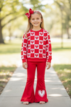 Heart printed sweatshirt & cute pants. GLP102301-JEAN