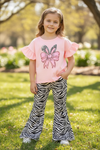 Easter bunny zebra printed top & bottoms. OFG60118 AMY