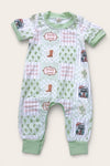 Howdy Howdy" Dearly Loved western printed baby romper. SR100104-JEAN