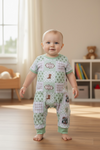 Howdy Howdy" Dearly Loved western printed baby romper. SR100104-JEAN